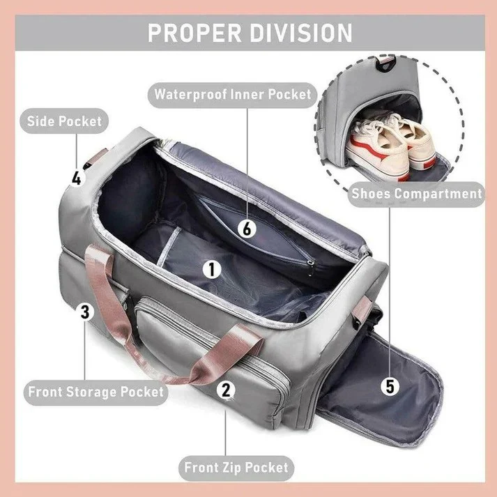 Water-Proof 6-Compartment Travel Bag (Unisex) - Image 8