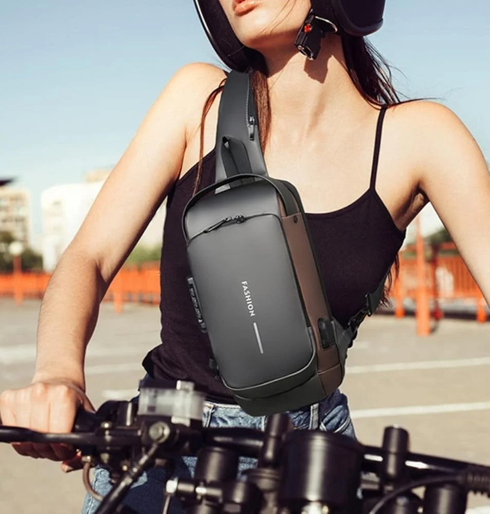 Crossbody Sling Bag With USB Charging Port (Unisex) - Image 13
