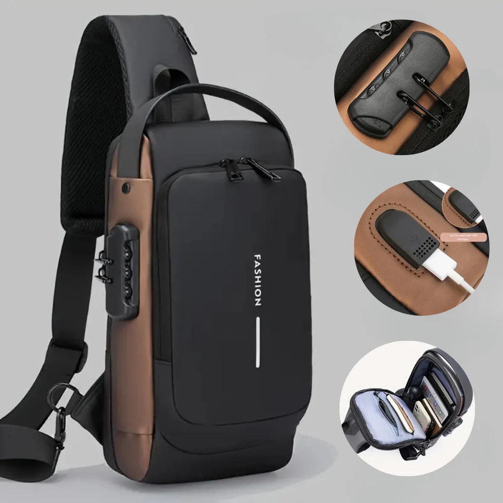 Crossbody Sling Bag With USB Charging Port (Unisex) - Image 15