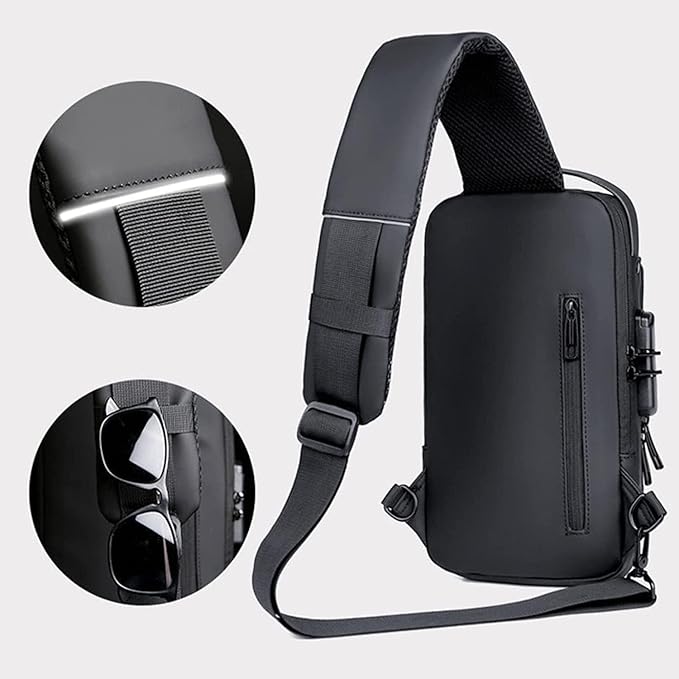 Crossbody Sling Bag With USB Charging Port (Unisex) - Image 19