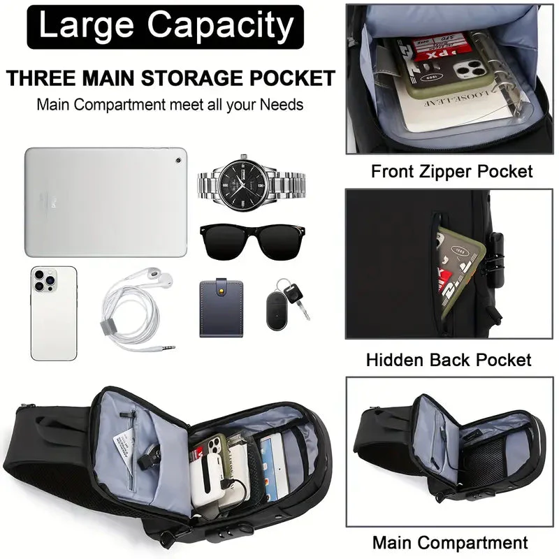 Crossbody Sling Bag With USB Charging Port (Unisex) - Image 5