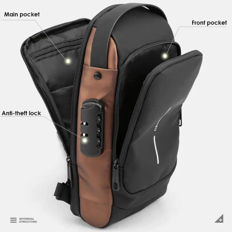 Crossbody Sling Bag With USB Charging Port (Unisex) - Image 8