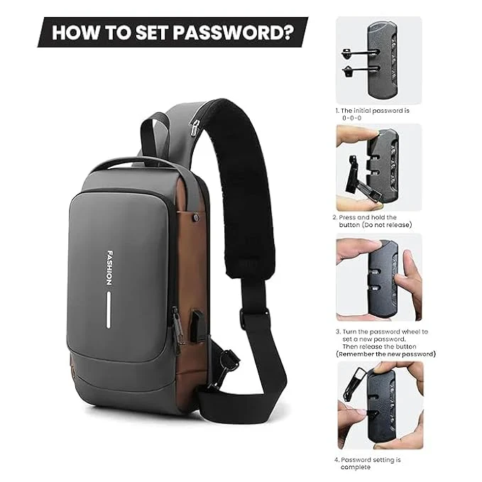 Crossbody Sling Bag With USB Charging Port (Unisex) - Image 9
